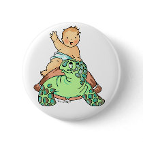 Baby on Turtle Button