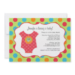 Baby Onesie Bodysuit Owl Baby Shower Invitations