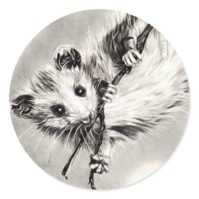 Baby Opossum Stickers by SpeakerDemon