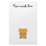 Baby orange elephant stationery paper