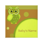 Baby Owl/ Nursery Decor Gallery Wrapped Canvas