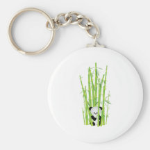 Baby Panda in Bamboo Forest Keychains
