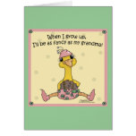 Baby Peahen Fancy as Grandma Greeting Card