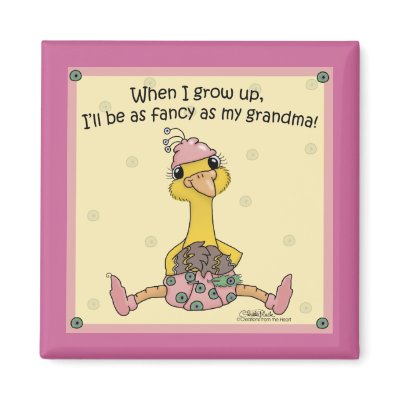 Baby Peahen Fancy as Grandma Fridge Magnets by creationhrt