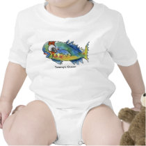 Baby Personalised Infant Parrot Fish Onesies Tshirt