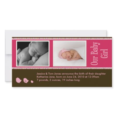 Baby Photo Announcement Customized Photo Card by eventfulcards