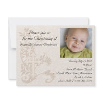 Baby Photo Christening Invitation