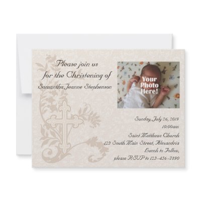 Baby Photo Christening Invitation by CustomInvites