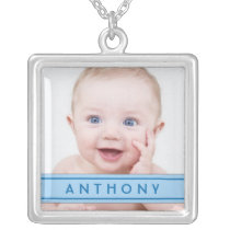 Baby Photo Template with Name Plate Necklace