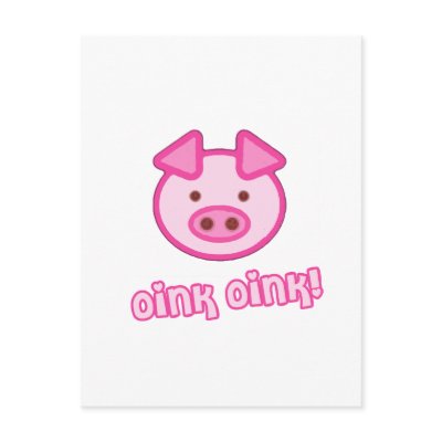 Baby Pig Cartoon Postcard by BurchellDesign