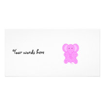 Baby pink elephant custom photo card