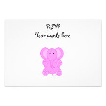 Baby pink elephant invites