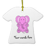 Baby pink elephant christmas ornament
