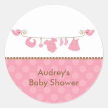 Baby Pink Laundry Line Stickers