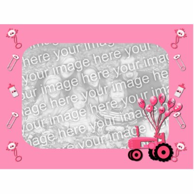 Baby Pink Tractor with Balloons Photo Sculpture by KirstenEdwards