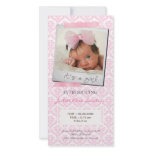 Baby Pink Washi Tape Polaroid Birth Announcement Custom Photo Card