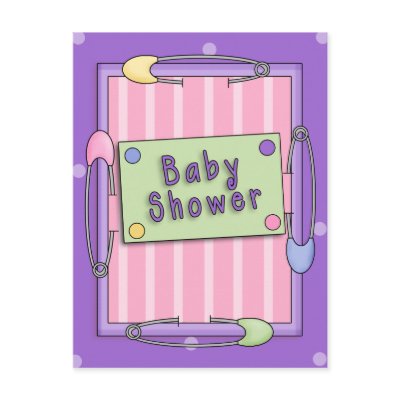 Baby Pins Baby Shower Postcard Invitation by mrssocolov2