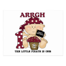 Baby Pirate 1st Birthday Tshirts and Gifts Postcards