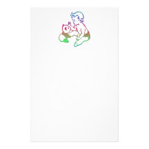 Baby playing with stuffed Panda Bear Custom Stationery