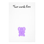Baby purple elephant custom stationery