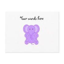 Baby purple elephant post cards