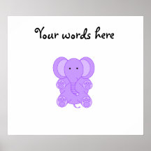 Baby purple elephant posters