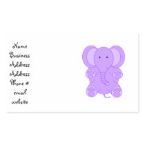 Baby purple elephant rectangle stickers