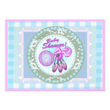Baby Rattle Template Card Custom Invitation