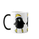 Baby raven ice skating mug