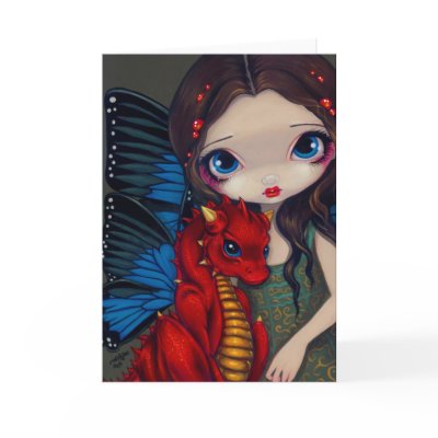 "Baby Red Dragon" Greeting Card by strangeling