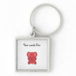 Baby red elephant key chain