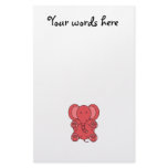 Baby red elephant stationery paper