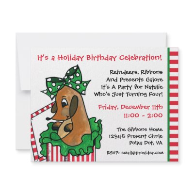 Baby Reindeer (or puppy) Holiday Gift Invitation by MissNNick