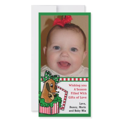 Baby Reindeer (or puppy) Holiday Gift Custom Photo Card by MissNNick