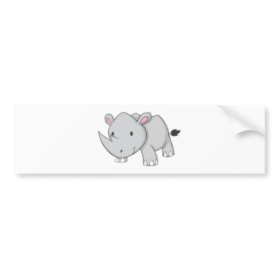 Baby Rhino Bumper Stickers by graphicdesigner