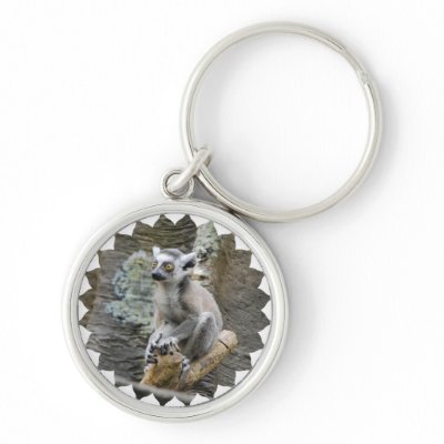 Baby Ringtailed Lemur  Keychain by WildlifeAnimals
