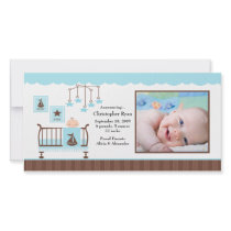 Baby Room Boy PHOTO Birth Announcement Photo Card Template
