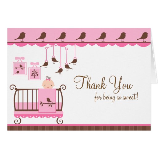 Baby Room Pink Thank You Note Card