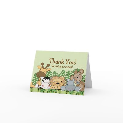 Baby Safari Animals Thank You Note Card by celebrateitinvites