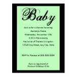 Baby Script Baby Shower Invitation Green Post Card