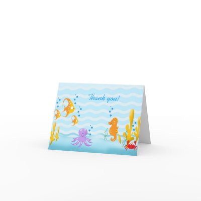 BABY SEA CRITTERS Thank you Note Card by allpetscherished