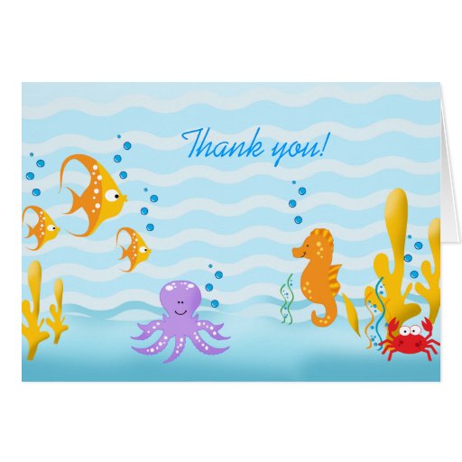 BABY SEA CRITTERS Thank you Note Card