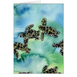 baby sea turtles reptile animal wildlife painting cards