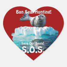 BABY SEAL Anti Seal-Hunt Wildlife Heart Sticker