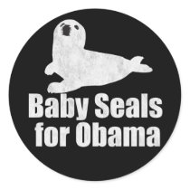 Baby Seals for Obama Round Stickers