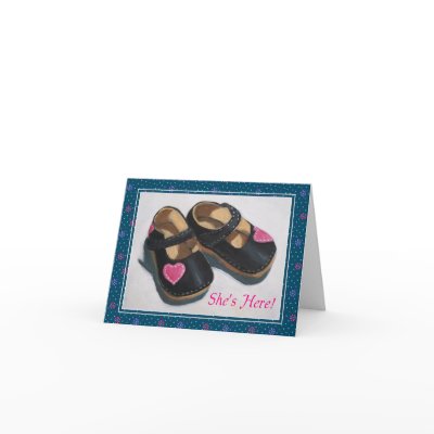 BABY SHOES: PINK HEARTS: ANNOUNCEMENT by joyart