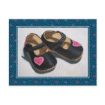 BABY SHOES, PINK HEARTS: ORIGINAL ART POSTCARDS