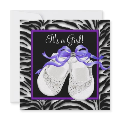 Baby Shoes Purple Zebra Baby Girl Shower by BabyCentral