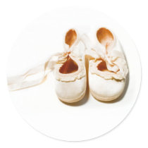 Baby Shoes Round Stickers