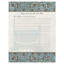 Baby Shower Advice for New Mum - Blue Brown Damask